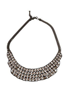 NWT ViVI Black Flat Multi-Row Crystal Collar Necklace